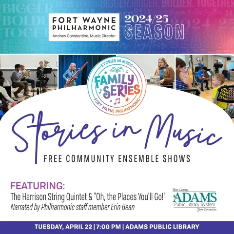 stories in music flyer from the Fort Wayne Philharmonic