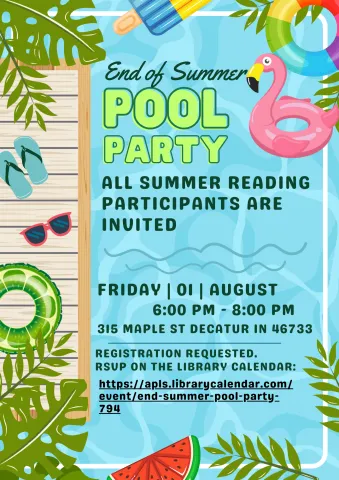 end of summer pool party flyer