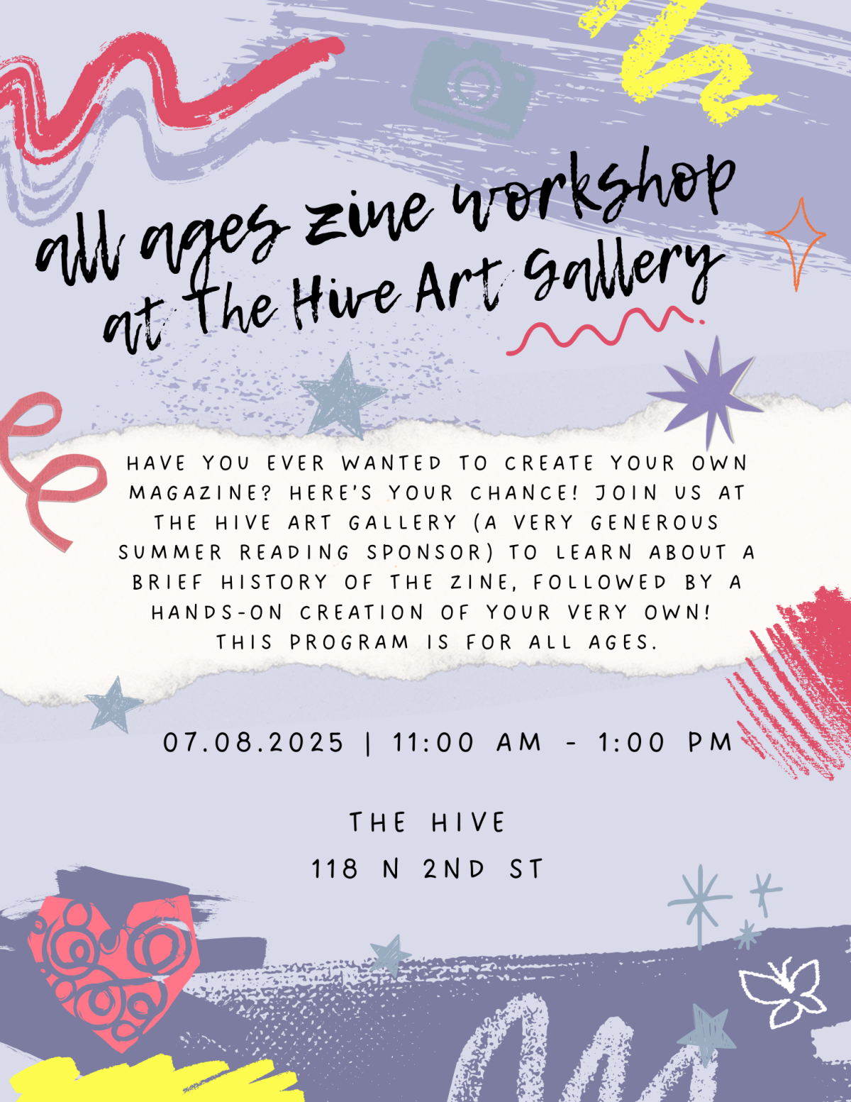 Zine workshop flyer