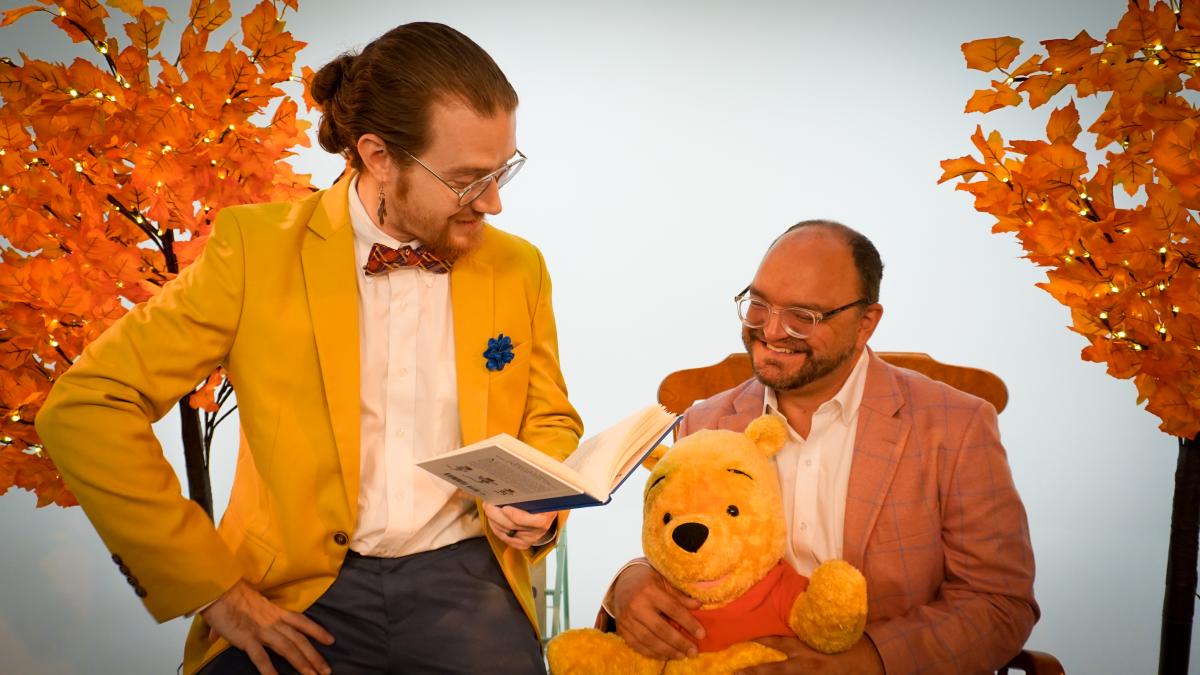 David Bobay and Reggie Berg with Pooh Bear
